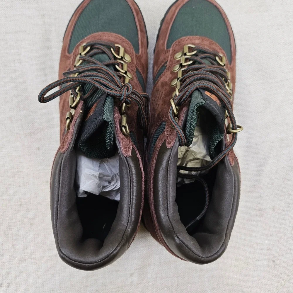New Balance Rainier Hiking Boots Mens 5 Brown Green URAINAC Suede Vibram Hiker